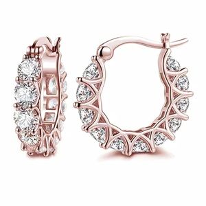 3/$25  Rose Gold Plated Inside Out Earring Hoops